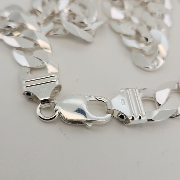 925 Sterling Silver Cuban Chain Necklace 26" - Picture 5 of 8